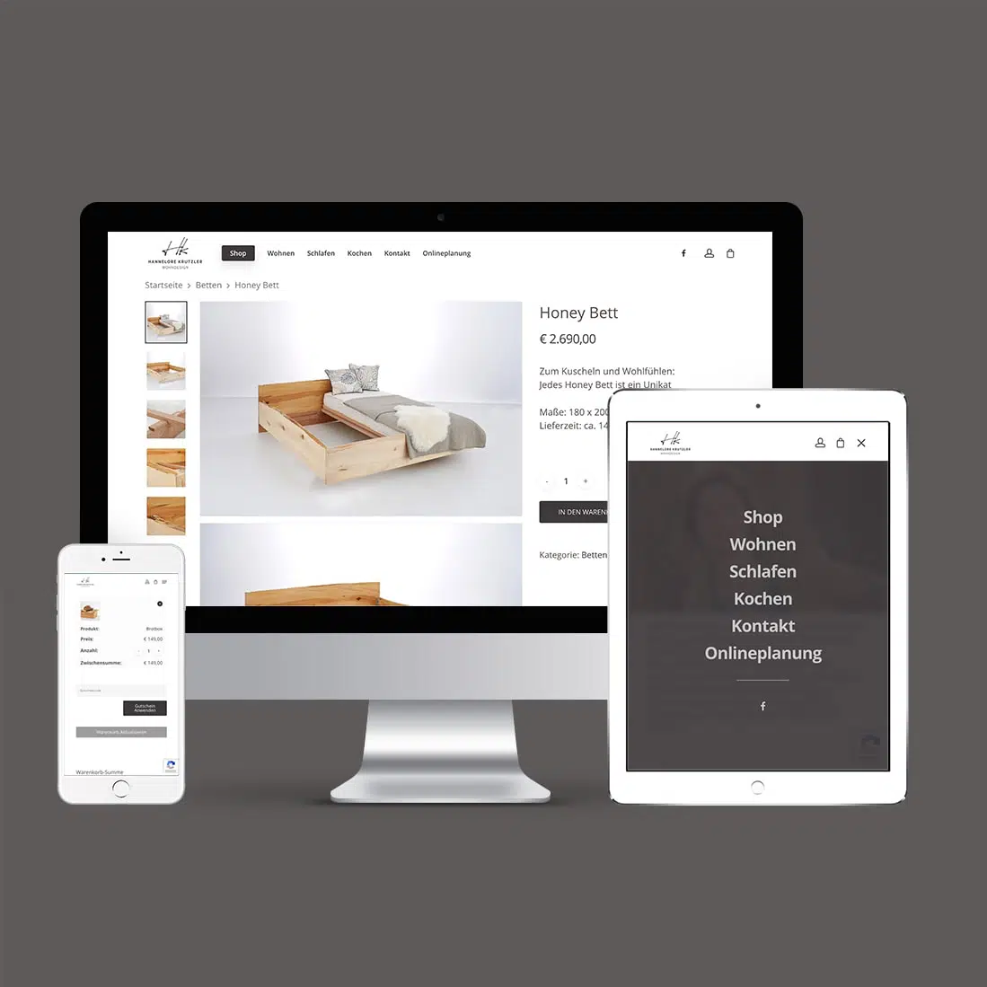 Hannelore Krutzler - Webdesign, Website mit Webshop